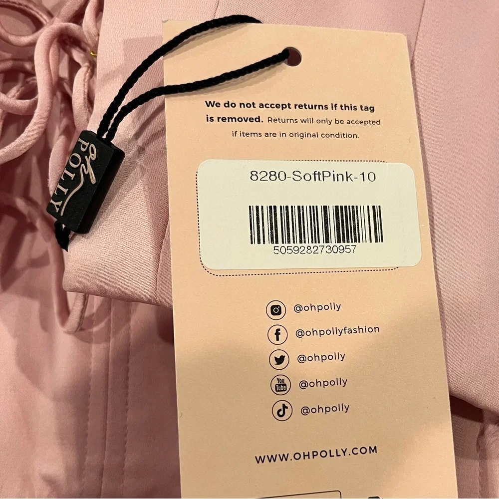 🌸NWT OH POLLY FABIOLA PINK STRAPLESS BUBBLE HEM MINI DRESS SIZE 6🌸 - Picture 5 of 6